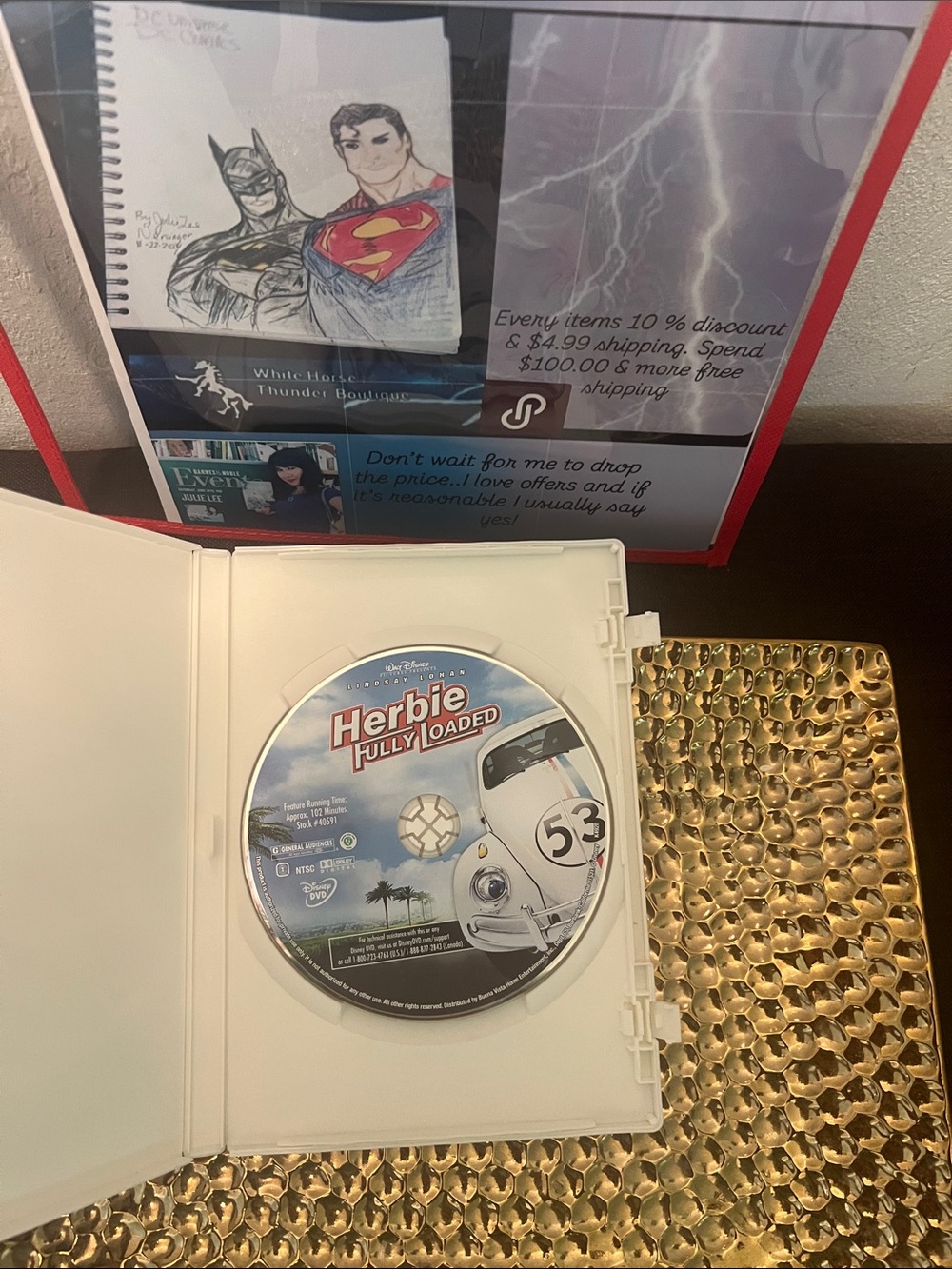 #2427**Herbie Fully Loaded (Walt Disney) DVD - White with Red & Blue Accents - Picture 2 of 16